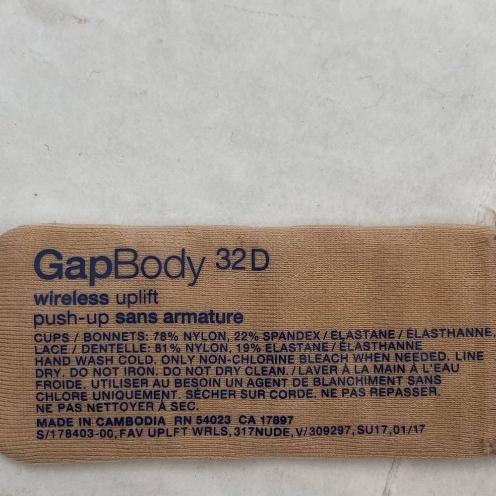 GAP BODY Bra Wireless Uplift Nude 32D - Picture 8 of 11